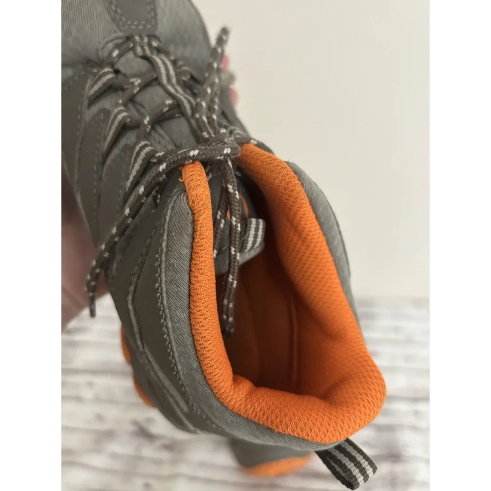 Merrell Chameleon Access Mid Kids Size 4.5 Gray Orange Waterproof Hiking Boots